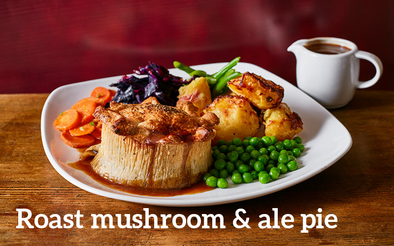 Roast mushroom & pale ale pie