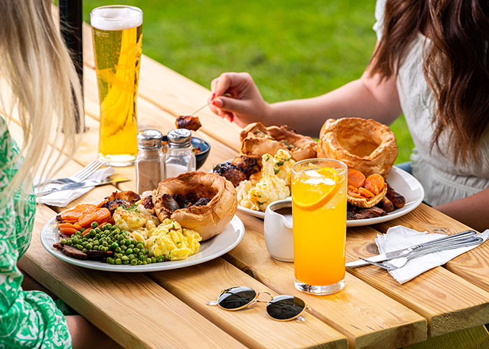 Outdoor beer garden menus at Toby Carvery Chadderton Park