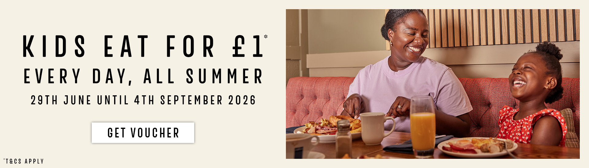 Kids Eat for £1 at Toby Carvery